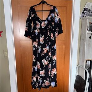 Torrid Black Floral Maxi Dress